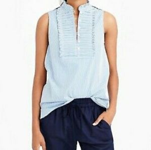 J. Crew Light Blue Striped Sleeveless Tunic